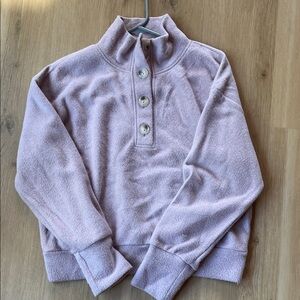Lush Lavender Button-Up Fleece Top